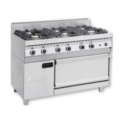 Εστία FGAS-E600 Σειρά 700 119x70x86cm 42.5kW Αερίου με 6 Καυστήρες σε Φούρνο με Κλειστό Ντουλάπι NORTH