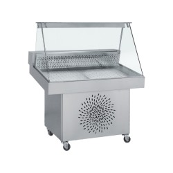 Ψυγείο Ψαριών Βιτρίνα FO-110 110x85x125cm 220/240V 350W Inox Προβολής με Κλίση BAMBAS