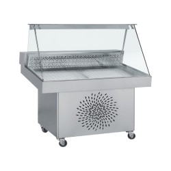 Ψυγείο Ψαριών Βιτρίνα FO-150 150x85x125cm 220/240V 350W Inox Προβολής με Κλίση BAMBAS