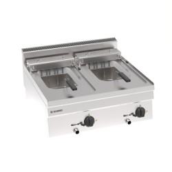 Φριτέζα FR70ES/0 Tecno65 70x65x28cm 15kW 400V 3N Ηλεκτρική 8+8lt με Ανακλινόμενες Αντιστάσεις Εντός Κάδου Επιτραπέζια TECNOINOX
