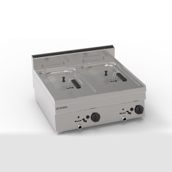 Φριτέζα FR70G/0 Tecno65 70x65x28cm 12,5kW Αερίου 8+8lt με Αντιστάσεις Εντός Κάδου Επιτραπέζια TECNOINOX