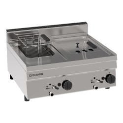 Φριτέζα FR70G/G6 Tecno60 70x60x30cm12,5kW Αερίου 8+8lt με Εσωτερικούς Εναλλάκτες Θερμότητας Επιτραπέζια TECNOINOX