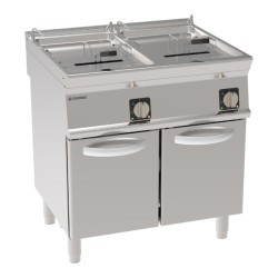 Φριτέζα FR87FE7 Tecno74 80x70x90cm 33kW 380-415V 3N Ηλεκτρική 17+17lt με Περιστροφικές Αντιστάσεις σε Κλειστό Ντουλάπι TECNOINOX