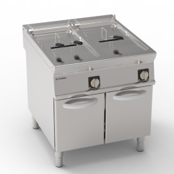 Φριτέζα FR87FE9 Tecno90 80x90x90cm 33kW 380-415V 3N Ηλεκτρική με Περιστροφικές Αντιστάσεις & 2 Κάδους 17+17lt σε Κλειστό Ντουλάπι TECNOINOX