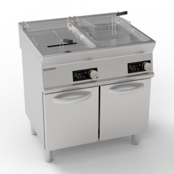 Φριτέζα FRD87FE7 Tecno74 80x70x90cm 33kW 380-415V 3N Ηλεκτρική 17+17lt με Περιστροφικές Αντιστάσεις & Ηλεκτρονικό Έλεγχο σε Κλειστό Ντουλάπι TECNOINOX