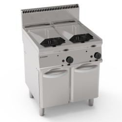 Φριτέζα FRS70G7 Tecno70 70x70x85cm 23kW Αερίου 14+14lt με Εσωτερικούς Εναλλάκτες Θερμότητας σε Κλειστό Ντουλάπι TECNOINOX