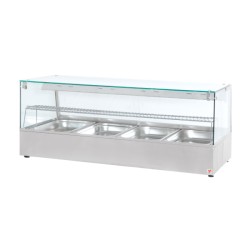 Θερμαινόμενη Βιτρίνα F-STARW4 144x60.5x51.5cm 3.1kW Αέρος με Συρτάρι Υγρασίας & 4xGN1/1 Επιτραπέζια NORTH