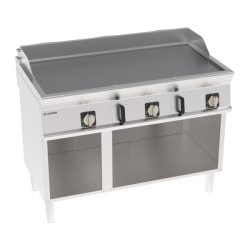 Πλατό FT12FE7B Tecno74 120x70x90cm 11,7kW 380-415V 3N Ηλεκτρικό 3 Ζωνών Λείο Brushed Χρωμίου σε Ανοιχτό Ντουλάπι TECNOINOX