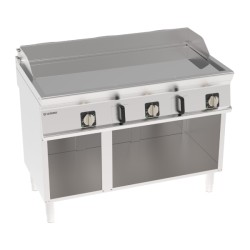 Πλατό FTC12FE7 Tecno74 120x70x90cm 11,7kW 380-415V 3N Ηλεκτρικό 3 Ζωνών Λείο Χρωμίου σε Ανοιχτό Ντουλάπι TECNOINOX