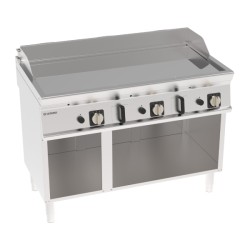 Πλατό FTC12FG7 Tecno74 120x70x90cm 21.6kW Αερίου 3 Ζωνών Λείο Χρωμίου σε Ανοιχτό Ντουλάπι TECNOINOX