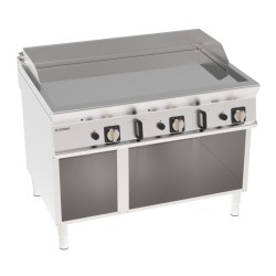 Πλατό FTC12FG9 Tecno90 120x90x90cm 24kW Αερίου 3 Ζωνών Λείο Χρωμίου σε Ανοιχτό Ντουλάπι TECNOINOX
