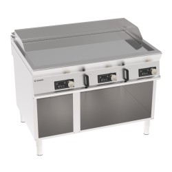 Πλατό FTCD12FE9 Tecno90 120x90x90cm 18kW 380-415V 3N Ηλεκτρικό 3 Ζωνών Λείο Χρωμίου με Ηλεκτρονικό Έλεγχο σε Ανοιχτό Ντουλάπι TECNOINOX