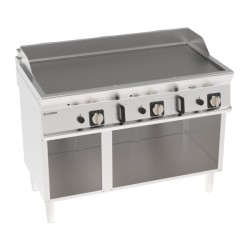 Πλατό FTL12FG7 Tecno74 120x70x90cm 21.6kW Αερίου 3 Ζωνών Λείο σε Ανοιχτό Ντουλάπι TECNOINOX