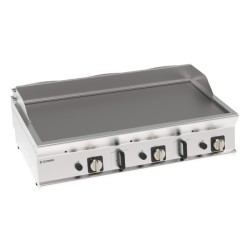 Πλατό FTL12G7 Tecno74 120x70x28cm 21.6kW Αερίου Λείο 3 Ζωνών Επιτραπέζιο TECNOINOX