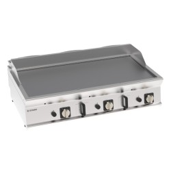 Πλατό FTL12G7/B Tecno74 120x70x28cm 14kW Αερίου 3 Ζωνών Λείο Brushed Χρωμίου Επιτραπέζιο TECNOINOX