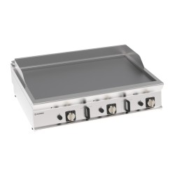 Πλατό FTL12G9/B Tecno90 120x90x28cm 24kW Αερίου 3 Ζωνών Λείο Χρωμίου Brushed Επιτραπέζιο TECNOINOX