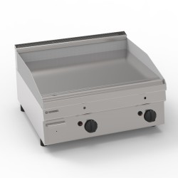 Πλατό FTL70G/G6 Tecno60 70x60x30cm 8kW Αερίου 2 Ζωνών Λείο Επιτραπέζιο TECNOINOX