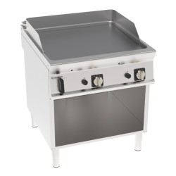 Πλατό FTL8FG9/B Tecno90 80x90x90cm 16kW Αερίου 2 Ζωνών Λείο Χρωμίου Brushed σε Ανοιχτό Ντουλάπι TECNOINOX