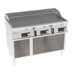 Πλατό FTLD12BFE7 Tecno74 120x70x90cm 11,7kW 380-415V 3N Ηλεκτρικό 3 Ζωνών Λείο Brushed Χρωμίου με Ηλεκτρονικό Έλεγχο σε Ανοιχτό Ντουλάπι TECNOINOX
