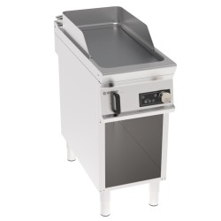 Πλατό FTLD4BFE9 Tecno90 40x90x90cm 5kW 380-415V 3N Ηλεκτρικό 1 Ζώνης Λείο Χρωμίου Brushed με Ηλεκτρονικό Έλεγχο σε Ανοιχτό Ντουλάπι TECNOINOX