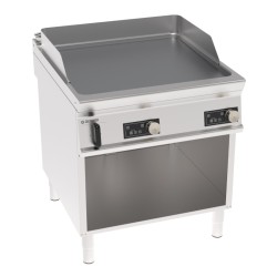 Πλατό FTLD8BFE9 Tecno90 80x90x90cm 12kW 380-415V 3N Ηλεκτρικό 2 Ζωνών Λείο Χρωμίου Βrushed με Ηλεκτρονικό Έλεγχο σε Ανοιχτό Ντουλάπι TECNOINOX