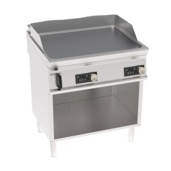Πλατό FTLD8FE7 Tecno74 80x70x90cm 7,8kW 380-415V 3N Ηλεκτρικό 2 Ζωνών Λείο Brushed Χρωμίου με Ηλεκτρονικό Έλεγχο σε Ανοιχτό Ντουλάπι TECNOINOX