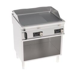 Πλατό FTLD8FE7 Tecno74 80x70x90cm 7,8kW 380-415V 3N Ηλεκτρικό 2 Ζωνών 1/3 Ραβδωτό Brushed Χρωμίου με Ηλεκτρονικό Έλεγχο σε Ανοιχτό Ντουλάπι TECNOINOX