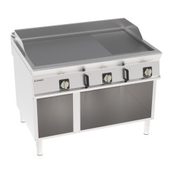 Πλατό FTR12FE9B Tecno90 120x90x90cm 18kW 380-415V 3N Ηλεκτρικό 3 Ζωνών 1/3 Ραβδωτό Χρωμίου Brushed σε Ανοιχτό Ντουλάπι TECNOINOX