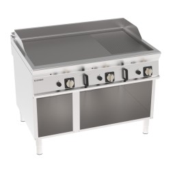 Πλατό FTR12FG9 Tecno90 120x90x90cm 24kW Αερίου 3 Ζωνών 1/3 Ραβδωτό σε Ανοιχτό Ντουλάπι TECNOINOX