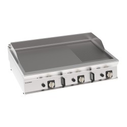 Πλατό FTR12G9 Tecno90 120x90x28cm 24kW Αερίου 3 Ζωνών 1/3 Ραβδωτό Επιτραπέζιο TECNOINOX