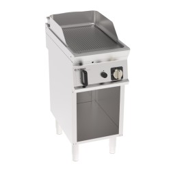 Πλατό FTR4FG7 Tecno74 40x70x90cm 7kW Αερίου 1 Ζώνης Ραβδωτό σε Ανοιχτό Ντουλάπι TECNOINOX