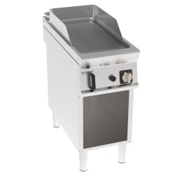 Πλατό FTR4FG9/B Tecno90 40x90x90cm 8kW Αερίου 1 Ζώνης Ραβδωτό Χρωμίου Brushed σε Ανοιχτό Ντουλάπι TECNOINOX