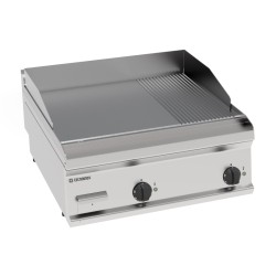 Πλατό FTR70BE7 Tecno70 70x70x28cm 7.8kW 380-415V 3N Ηλεκτρικό 2 Ζωνών 1/3 Ραβδωτό Χρωμίου Brushed Επιτραπέζιο TECNOINOX