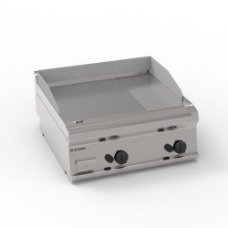 Πλατό FTR70G7 Tecno70 70x70x28cm 14kW Αερίου 2 Ζωνών 1/3 Ραβδωτό Επιτραπέζιο TECNOINOX