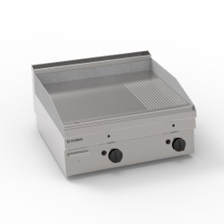 Πλατό FTR70G/0 Tecno65 70x65x28cm 8kW Αερίου 2 Ζωνών 1/3 Ραβδωτό Επιτραπέζιο TECNOINOX