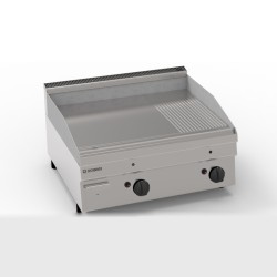 Πλατό FTR70G/G6 Tecno60 70x60x30cm 8kW Αερίου 2 Ζωνών 1/3 Ραβδωτό Επιτραπέζιο TECNOINOX
