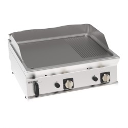 Πλατό FTR8G7 Tecno74 80x70x28cm 14kW Αερίου 2 Ζωνών 1/3 Ραβδωτό Επιτραπέζιο TECNOINOX
