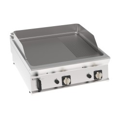 Πλατό FTR8G9 Tecno90 80x90x28cm 16kW Αερίου 2 Ζωνών 1/3 Ραβδωτό Επιτραπέζιο TECNOINOX