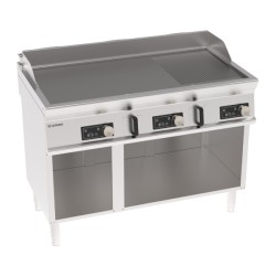 Πλατό FTRD12FE7 Tecno74 120x70x90cm 11,7kW 380-415V 3N Ηλεκτρικό 3 Ζωνών 1/3 Ραβδωτό με Ηλεκτρονικό Έλεγχο σε Ανοιχτό Ντουλάπι TECNOINOX