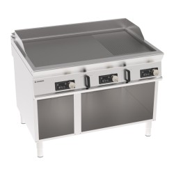 Πλατό FTRD12FE9 Tecno90 120x90x90cm 18kW Ηλεκτρικό 1/3 Ραβδωτό 3 Ζωνών με Ηλεκτρονικό 'Ελεγχο σε Ανοιχτό Ντουλάπι TECNOINOX