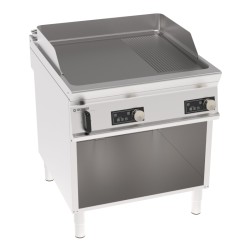 Πλατό FTRD8FE9 Tecno90 80x90x90cm 12kW 380-415V 3N Ηλεκτρικό 2 Ζωνών 1/3 Ραβδωτό με Ηλεκτρονικό 'Ελεγχο σε Ανοιχτό Ντουλάπι TECNOINOX