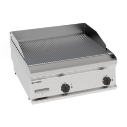 Πλατό FTRR70BE7 Tecno70 70x70x28cm 7.8kW 380-415V 3N Ηλεκτρικό 2 Ζωνών Ραβδωτό Χρωμίου Brushed Επιτραπέζιο TECNOINOX