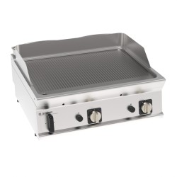 Πλατό FTRR8G7 Tecno74 80x70x28cm 14kW Αερίου 2 Ζωνών Ραβδωτό Επιτραπέζιο TECNOINOX