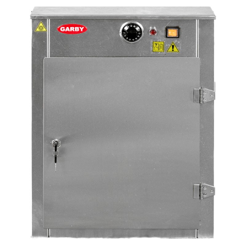 Αποστειρωτής G-UV 48,5x12,5x62Υcm 230V 15W 13 Θέσεις για Μαχαίρια και 1 για Ακονιστήρι Επιτοίχιος Inox με Λάμπα UV και Κλειδαριά GARBY