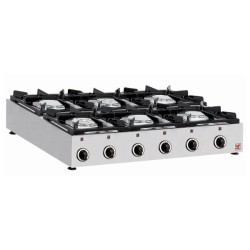 Φλόγιστρο GAS-E26 73x70x16cm 36kW Αερίου με 6 Καυστήρες Διπλής Καύσης Επιτραπέζιο NORTH