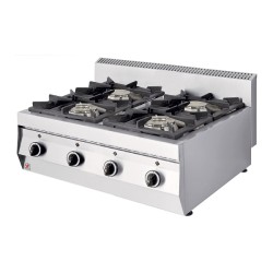 Φλόγιστρο GAS-E400 Σειρά 700 80x70x30(46)cm 24kW Αερίου με 4 Καυστήρες Διπλής Καύσης Επιτραπέζιο NORTH