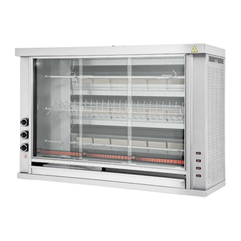 Αρνιέρα GAS-K3A 151x50x104.5cm 18kW Αερίου με 3 Σούβλες 118cm Επιτραπέζια NORTH