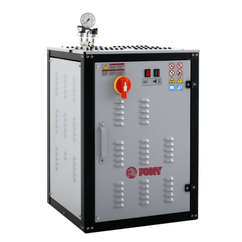 Γεννήτρια Ατμού GOLIATH-25 Ηλεκτρική 20lt 10/12/15/18kW 6-Bar 400V3N 13-25kg/h με Ηλεκτρονικό Έλεγχο & Αυτόματη Τροφοδοσία Νερού PONY Γεννήτρια Ατμού GOLIATH-25 Ηλεκτρική 20lt 10/12/15/18kW 6-Bar 400V3N 13-25kg/h με Ηλεκτρονικό Έλεγχο & Αυτόματη Τροφοδοσία Νερού PONY