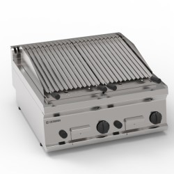 Σχαριέρα GR70G7 Tecno70 70x70x28cm 13,8kW Αερίου 2 Ζωνών με Πέτρες Λάβας Επιτραπέζια TECNOINOX