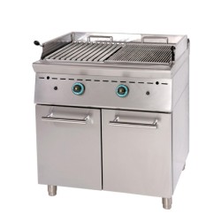 Σχαριέρα GR8S9-E Σειρά 90 80x90x85cm 20kW Αερίου με Πέτρα Λάβας 2 Ζωνών σε Κλειστό Ντουλάπι SERGAS
